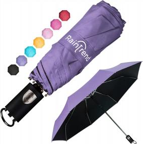 img 4 attached to Компактный и удобный: автоматически открывающийся и закрывающийся зонт для путешествий и повседневного использования - ветрозащитный, легкий и с тефлоновым покрытием
