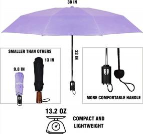 img 2 attached to Компактный и удобный: автоматически открывающийся и закрывающийся зонт для путешествий и повседневного использования - ветрозащитный, легкий и с тефлоновым покрытием