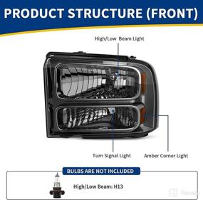 img 3 attached to AUTOSAVER88 Smoke Lens OE Projector Headlamp Headlight Assembly Compatible with 2005 2006 2007 Ford F250 F350 F450 F550 Super Duty and 2005 Ford Excursion