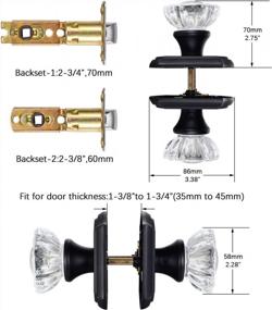 img 1 attached to Matte Black Antique Crystal Passage Door Knobs For Hall And Closet, Interior CLCTK Glass Knobs
