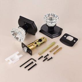 img 3 attached to Matte Black Antique Crystal Passage Door Knobs For Hall And Closet, Interior CLCTK Glass Knobs