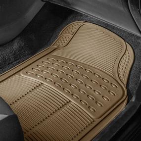 img 2 attached to FH Group 3 Row Climaproof™ Non-Slip Vinyl Floor Mats with 🚗 Cargo Liner - Universal Fit (Beige) for Cars, Trucks, and SUVs - F11306-F16401