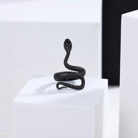 img 2 attached to Add A Touch Of Gothic Elegance With Sovesi'S Adjustable Gold And Silver Snake Ring For Men And Women