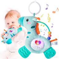 🦒 giraffe musical teething toys for babies 0-12 months with soft light, bpa free washable plush, crib hook, sensory baby toys, perfect baby gifts logo