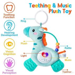 img 3 attached to 🦒 Giraffe Musical Teething Toys for Babies 0-12 Months with Soft Light, BPA Free Washable Plush, Crib Hook, Sensory Baby Toys, Perfect Baby Gifts