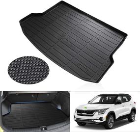 img 4 attached to 🚗 Cartist Custom Fit Cargo Liner for Kia Seltos 2020-2023 with Subwoofer - All Weather TPE Waterproof Trunk Floor Mat