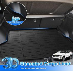 img 2 attached to 🚗 Cartist Custom Fit Cargo Liner for Kia Seltos 2020-2023 with Subwoofer - All Weather TPE Waterproof Trunk Floor Mat