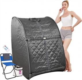 img 4 attached to Portable 2L Foldable Steam Sauna For Home Spa With Chair And Remote - Ideal For Weight Loss And Detox - Himimi