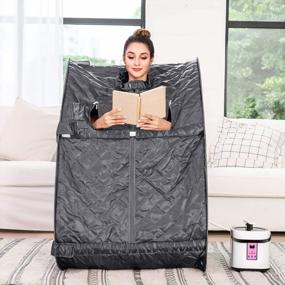 img 3 attached to Portable 2L Foldable Steam Sauna For Home Spa With Chair And Remote - Ideal For Weight Loss And Detox - Himimi