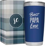 sassycups best papa ever 20 ounce engraved navy stainless steel insulated travel mug happy birthday papa new papa tumbler poppy tumbler new pawpaw cup papa coffee travel mug logo