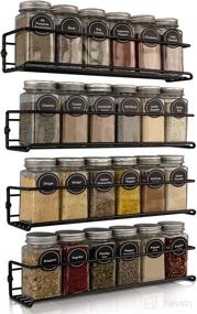 img 4 attached to ZICOTO Spice Rack Organizer Set - Space Saving Solution for Cabinets or Wall Mounts - Simple Installation of 4 Hanging Racks - Ideal Seasoning Organizer for Kitchen Cabinet, Cupboard, or Pantry Door