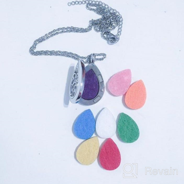 img 1 attached to Aromatherapy Teardrop Pendant Locket Necklace With GoorDik Essential Oil Diffuser And 8 Refill Pads review by Brian Hrdlicka