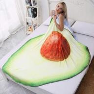 casofu avocado blanket: soft cartoon fruit throw blanket for kids and adults - perfect for beach or home (avocado-a, 53x67 inches) logo