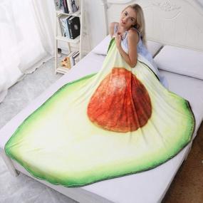 img 4 attached to CASOFU Avocado Blanket: Soft Cartoon Fruit Throw Blanket For Kids And Adults - Perfect For Beach Or Home (Avocado-A, 53X67 Inches)