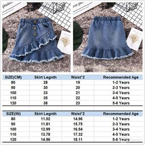 img 3 attached to LXXIASHI Toddler Kids Girls Denim Mini Skirt Outfit: Stylish Ruffled Short Dress for Infants and Babies