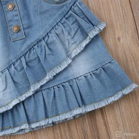 img 1 attached to LXXIASHI Toddler Kids Girls Denim Mini Skirt Outfit: Stylish Ruffled Short Dress for Infants and Babies