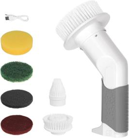 img 4 attached to 🧽 ACRIMAX Electric Spin Scrubber: Cordless Power Cleaning Brush with 6 Replaceable Heads - Ideal for Bathroom, Tile, Shower, Kitchen, Tub, Dishes, Grout, Sink