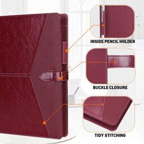 img 2 attached to Toplive Padfolio 3 Ring Binder (1'' Round Ring) Business Portfolio Folder For Interview, Conference And Presentation, Wine Red