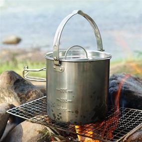 img 1 attached to 5-Piece Stainless Steel Camping Kettle & Pot Set With Mugs And Bowls, Perfect For Backpacking, Hiking, And Outdoor Cooking