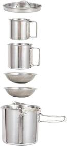 img 4 attached to 5-Piece Stainless Steel Camping Kettle & Pot Set With Mugs And Bowls, Perfect For Backpacking, Hiking, And Outdoor Cooking