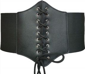 img 1 attached to Women'S Leather Vest Corset Belt Tops - Halloween Pirate Costume Lace Up Waist Bustiers