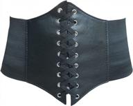 women's leather vest corset belt tops - halloween pirate costume lace up waist bustiers логотип