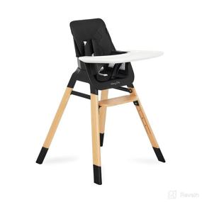 img 4 attached to 🪑 Dream On Me Nibble Wooden Compact High Chair: Black, Lightweight, Portable with Adjustable Tray - Ideal for Baby and Toddler Feeding