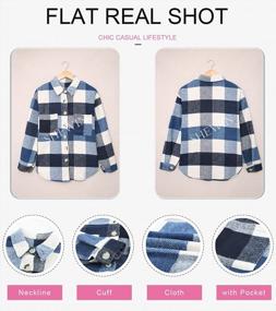 img 1 attached to Stay Cozy And Chic With SHEWIN'S Long Sleeve Plaid Shacket Coats For Women