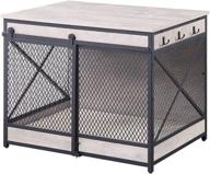 🐶 unipaws weathered grey chew-proof dog crate end table with cushion, hooks, and furniture-style mesh pet kennels - indoor dog house for weathered grey crates logo