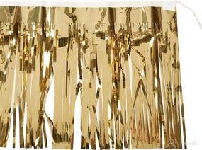 img 1 attached to 🎉 1 Count Gold 2-Ply Flame Retardant Metallic Fringe Drape - Perfect Party Accessory!