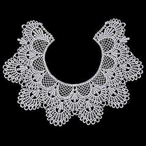 img 1 attached to 🧵 African Lace Fabric Collar: Embroidery Ripple Neck Piece for DIY Handmade Sewing Crafts