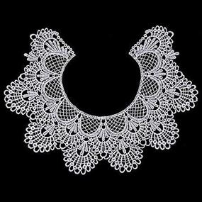 img 3 attached to 🧵 African Lace Fabric Collar: Embroidery Ripple Neck Piece for DIY Handmade Sewing Crafts