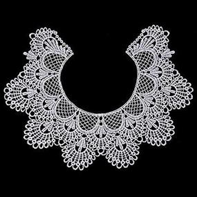 img 2 attached to 🧵 African Lace Fabric Collar: Embroidery Ripple Neck Piece for DIY Handmade Sewing Crafts