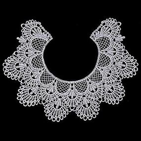 img 4 attached to 🧵 African Lace Fabric Collar: Embroidery Ripple Neck Piece for DIY Handmade Sewing Crafts