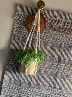 img 1 attached to POTEY 610102 Macrame Plant Hanger: Stylish Hanging Planter For Indoor And Outdoor Home Decor - Ivory, 35 Inch review by Joshua Reid