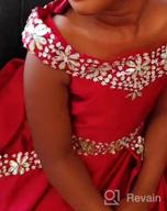 img 1 attached to Stunning Junguan Princess Birthday Burgundy Girls' Dresses: Trendy Shoulder Clothing review by Freddy Hammonds