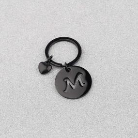 img 2 attached to A-Z English Initial Alphabet Charm Keychain 26 Letter Disc Key Ring