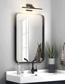 img 2 attached to 14 Вт светодиодный светильник для туалетного столика 15,7 "длинный регулируемый современный настенный кронштейн для ванной комнаты над зеркалом теплый свет 3000K Joossnwell черный
