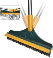 🧹 versatile 2-in-1 cleaning brush: rotary grout line scrubber, 180 degree triangular rotating brush head with squeegee for bathrooms, tiles, skirting, corners, and tight spaces (b) logo