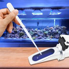 img 2 attached to 🌊 Dual Scale Salinity Refractometer: ATC 0-100ppt (0-10%) & 1.000-1.070 Specific Gravity - Portable Meter Tester for Seawater, Salt, Sea Water Aquarium, Brackish Reef Tank, Marine Environments