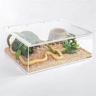 🐍 repti zoo 16x12x6 inch magnetic acrylic enclosure - 5 gallon reptile breeding box habitat terrariums cage ideal for tarantulas, scorpions, slings, isopods, lizards, roaches, invertebrates, spiders, and snakes logo