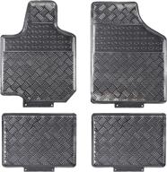 🚗 universal fit all-weather aluminum car floor mats - set of 4pc (silver) for sedan, suvs, trucks, and vans by august auto logo