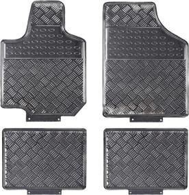 img 4 attached to 🚗 Universal Fit All-Weather Aluminum Car Floor Mats - Set of 4pc (Silver) for Sedan, SUVs, Trucks, and Vans by August Auto