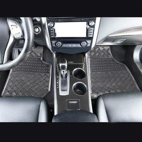 img 2 attached to 🚗 Universal Fit All-Weather Aluminum Car Floor Mats - Set of 4pc (Silver) for Sedan, SUVs, Trucks, and Vans by August Auto