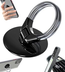 img 4 attached to 📱 Phone Ring Grip ULVMYRING[3 in 1]- Phone Ring Holder Finger Kickstand, Smartphone mounts,CD Slot &amp; Air Vent Car Phone Mount,Compatible with iPhone, Samsung,LG and More in Black