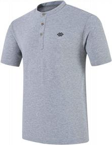 img 4 attached to Men'S Grey Henley Collarless Golf Polo Shirt - Dry Fit Cotton, Short Sleeve, Casual Workwear By AIRIKE