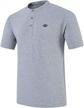 men's grey henley collarless golf polo shirt - dry fit cotton, short sleeve, casual workwear by airike logo