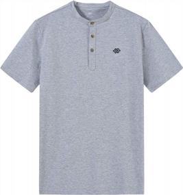 img 3 attached to Мужская серая рубашка поло для гольфа Henley без воротника - сухой крой из хлопка, короткий рукав, повседневная рабочая одежда от AIRIKE