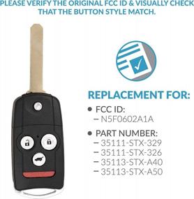 img 1 attached to Upgrade Your Acura Key With Keyless2Go - 4 Button Flip Remote Replacement N5F0602A1A