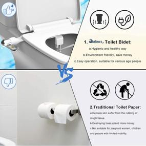 img 1 attached to Non-Electric Bidet Toilet Seat Attachment With Self Cleaning Dual Nozzle Adjustable Water Spray For Sanitary And Feminine Wash - Ultra Slim Design